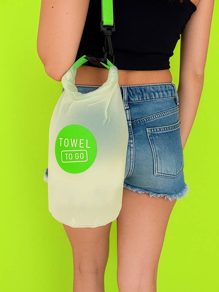 Roll N Go Waterproof Transparent Dry Bag, Green (5 Liters) for wholesale by Towel to Go