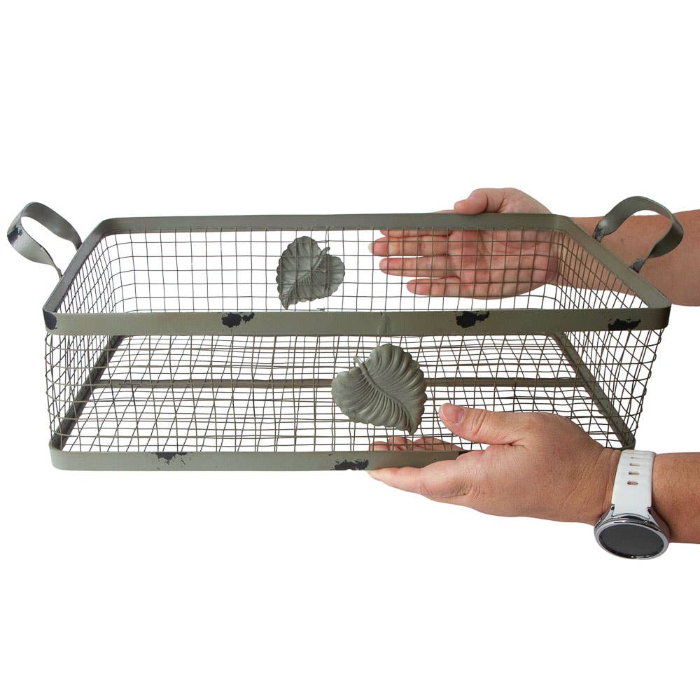 Factory Direct Craft – wholesale Basket – Rustic Distressed Metal Wire Basket - Select Size2