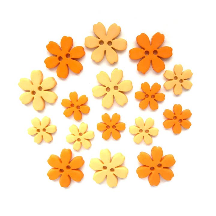 Marigold Flower Shaped Buttons for wholesale by Buttons Galore & More