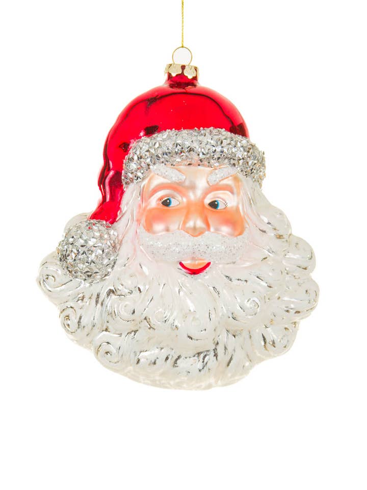 Red/Silver Jolly Santa Ornament for wholesale by Starlight Collection
