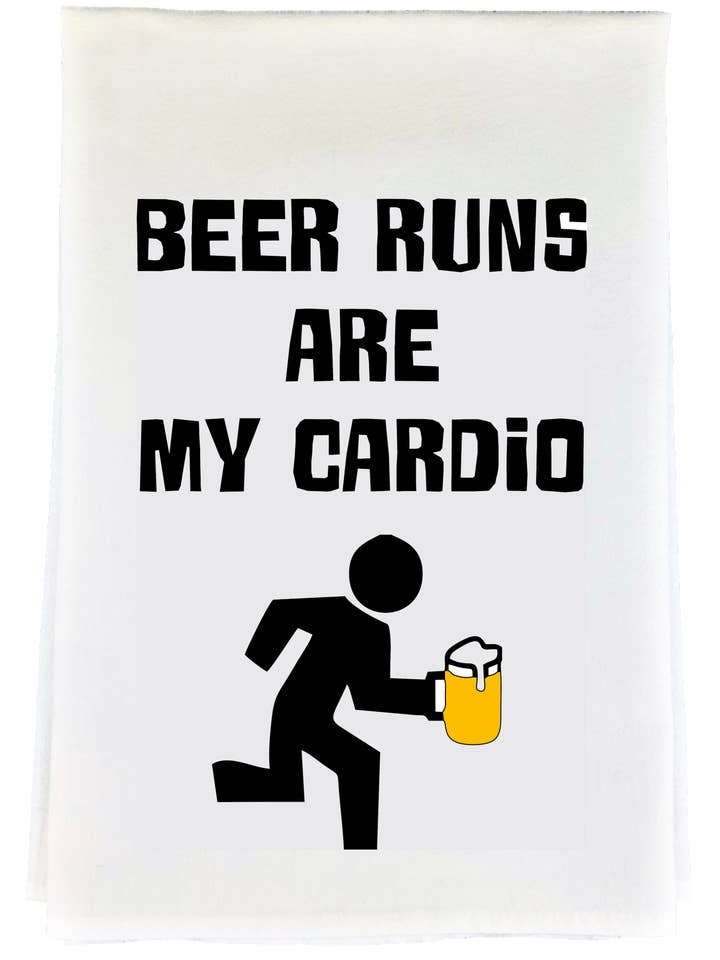 Torchon Bière Cardio pour la vente par Bunnies and Bows