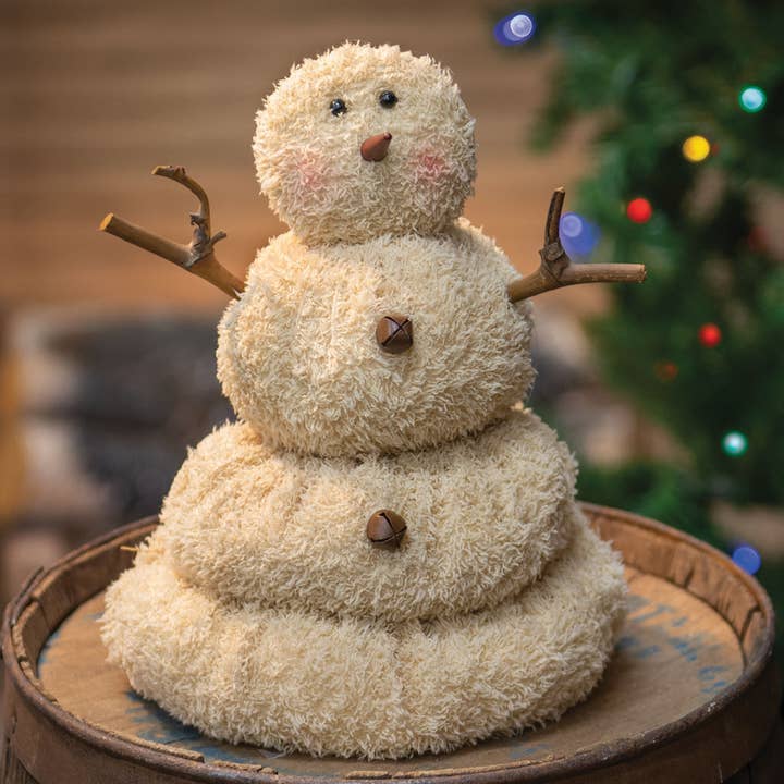 The Hearthside Collection - Wholesale Decorative Tabletop Object - Large Chenille Melting Snowman Decorative Tabletop Object