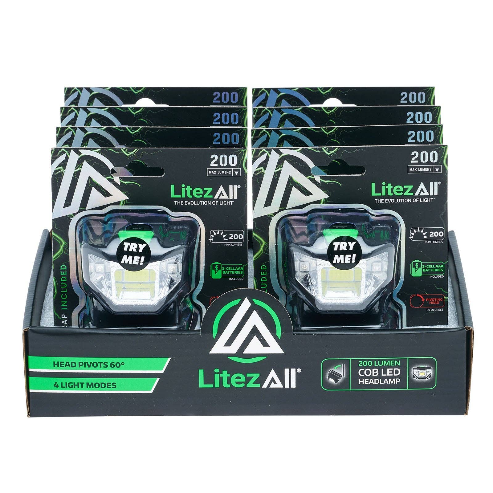 LitezAll - Wholesale Flashlight - LitezAll Quattro 4 Mode LED Head Lamp26