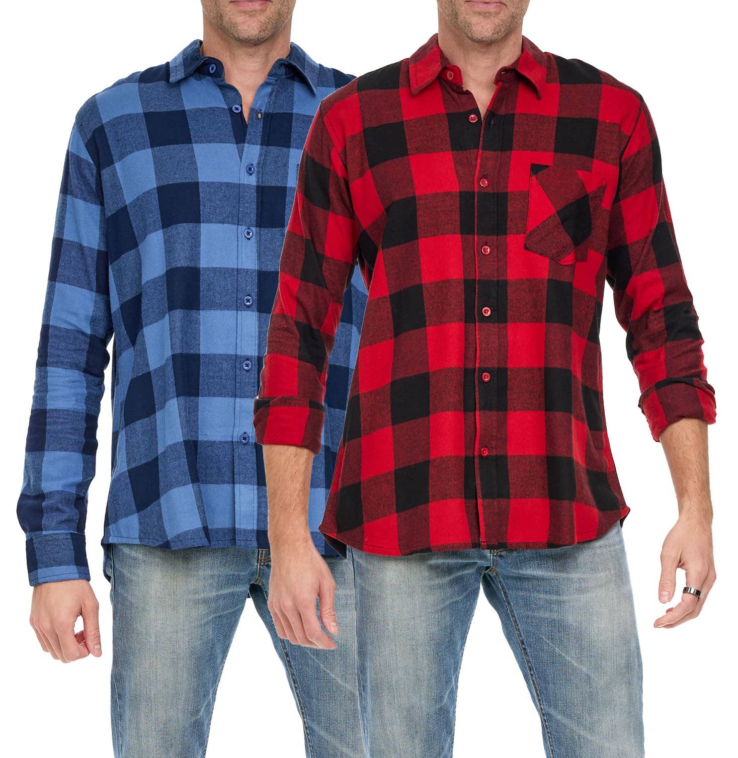 I-Wear Brands - Wholesale Button Down Shirt - Men's - Men's Long Sleeve Button Down Cotton Flannel Shirt28