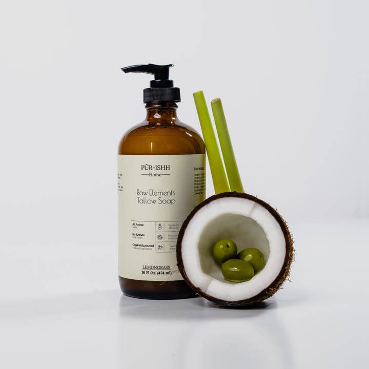 Raw Elements Tallow Soap (Lemongrass) for wholesale by Pur-Ishh