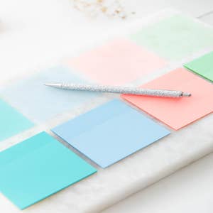 Pastel Coloured Transparent Sticky Notes -  UK