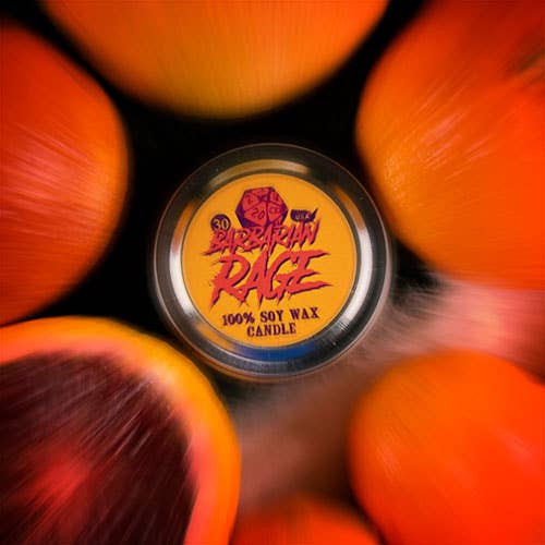 Game Master Dice - Wholesale Travel Candles - Barbarian Rage Gaming Candle