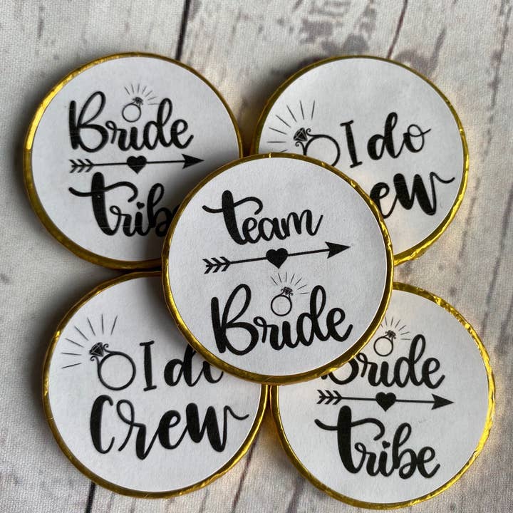 Sofia's Attic – wholesale Party gift – 5 X Hen Party Chocolate Coins Favours Bride Tribe I Do Crew2