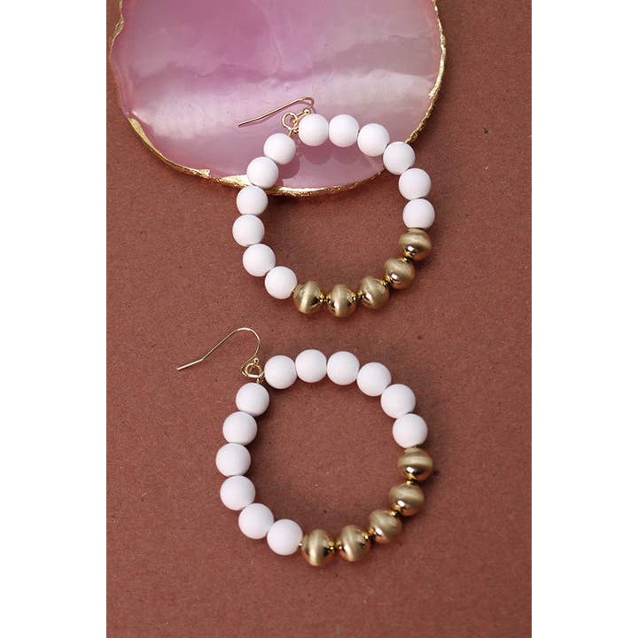 JOSSLYN by wall to wall - Wholesale Hoop Earrings - STYLISH CLAY BEAD HOOP EARRINGS | 51E2080180