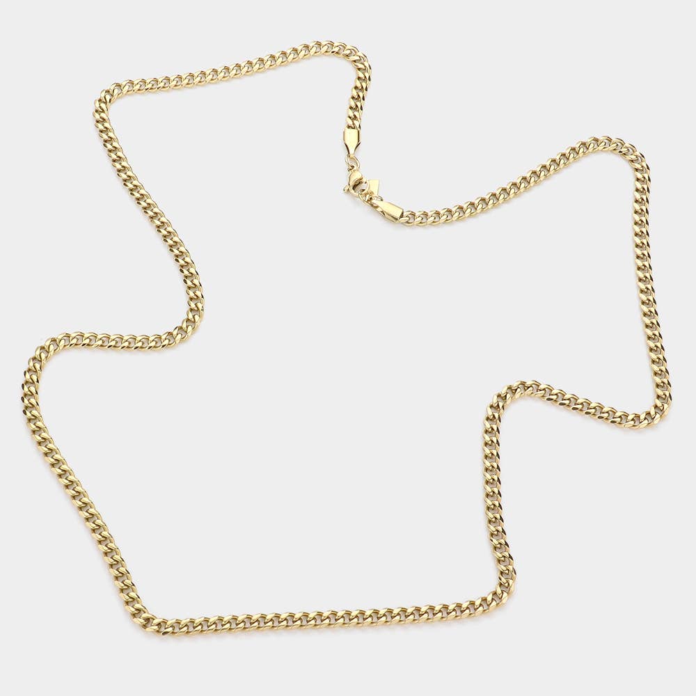 Sensibling Corp. – wholesale Link & chain necklace – 6 Diamond Cut Stainless Steel 24 Inch 4mm Cuban Metal Chain Necklace1