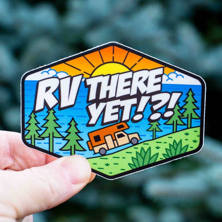 ÄR VI FRAMME ÄN!?! Klistermärke för wholesale av Hey Bear Outdoors