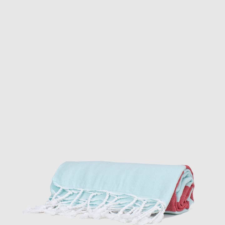 %100 ORIGINAL TURKISH COTTON TOWELS -BLUE-RED- for wholesale by LADY OCEAN