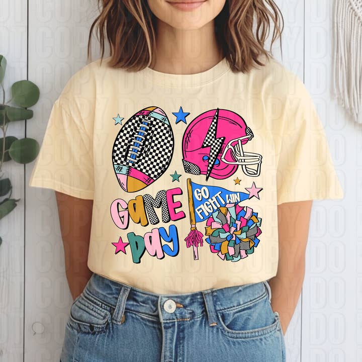 Giorno della partita Vai Combatti Vinci Trasferimento DTF per la vendita all'ingrosso da parte di K and M Designs