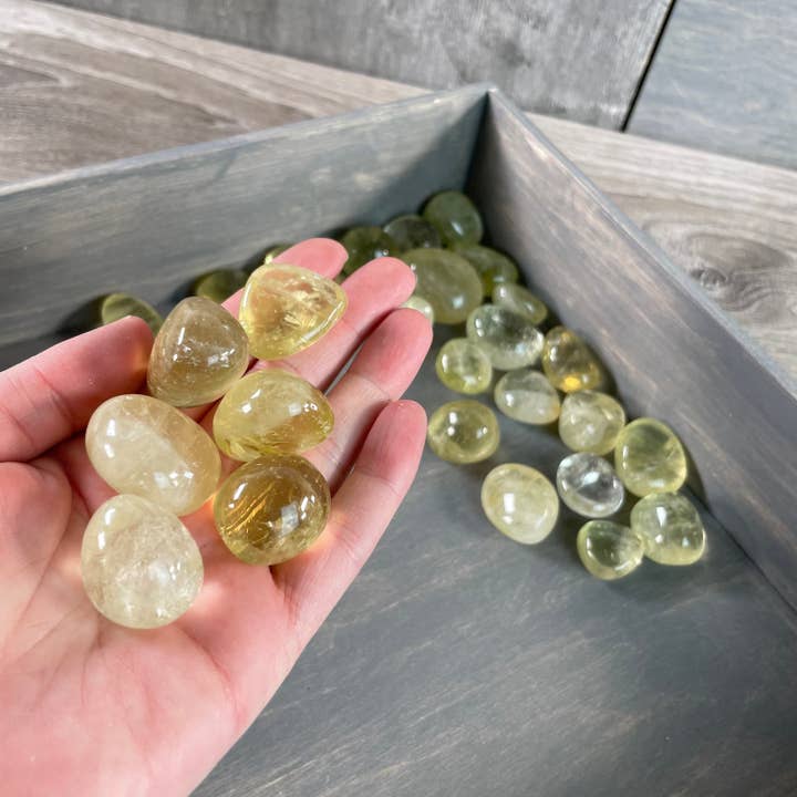 Lemon Citrine Tumbled Stones – 1 Pound Bulk Crystal Lot for wholesale by Keystone Crystals