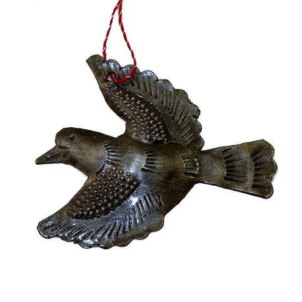 Global Crafts - Venta al por mayor Adornos - Adorno de Navidad con tambor de metal de paloma haitiana de 2,5 x 7,6 cm
