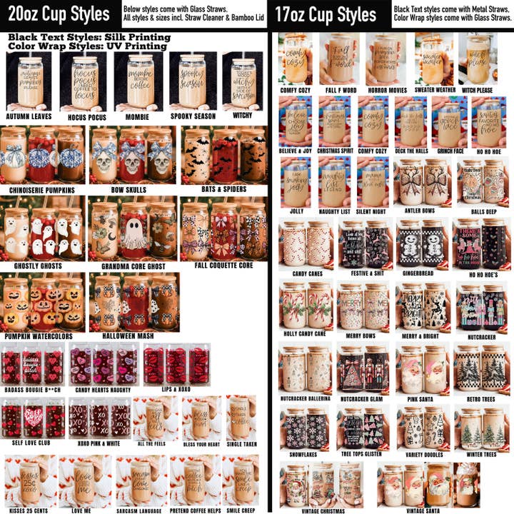 Gia Roma - Wholesale Drinking Glass/Cup - Candy Cane Christmas Can Glass. Cup With Glass Straw & Lid2