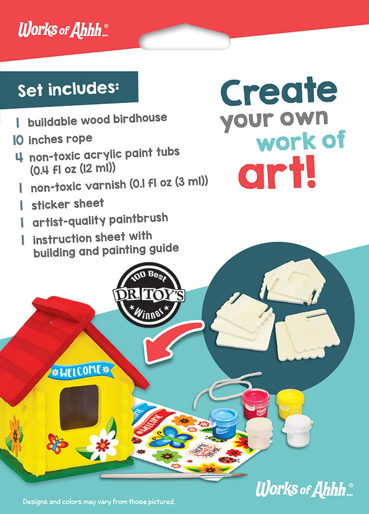 Masterpieces Puzzles - Wholesale DIY Craft Kit - Kids - Birdhouse Wood Paint Kit2