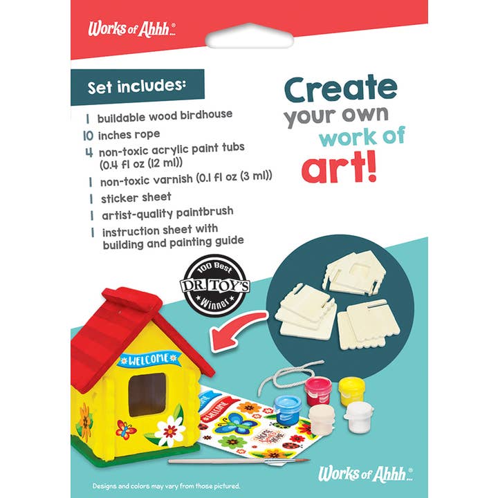 Masterpieces Puzzles - Wholesale DIY Craft Kit - Kids - Birdhouse Wood Paint Kit2