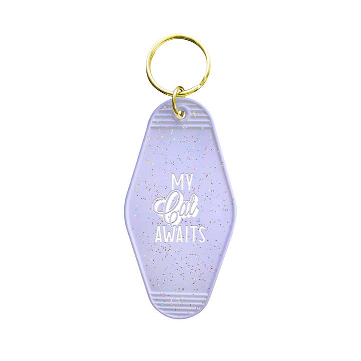 My Cat Awaits Motel Keychain for wholesale by Frames of Butter