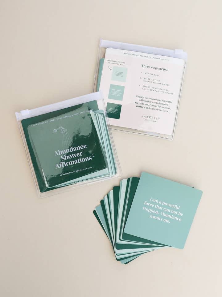 Shower Affirmation™ Karten - Fülle für den Großhandel von JaxKelly