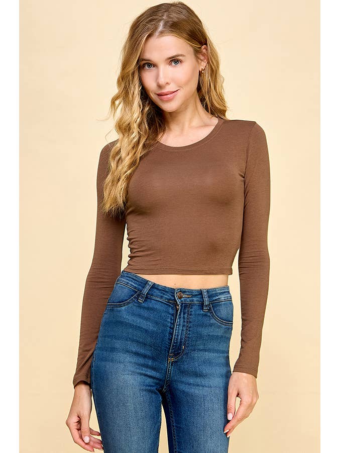 Heart & Hips - Wholesale Knit Top - Women's - JT49614L - LONG SLEEVE CREW NECK CROP TOP14