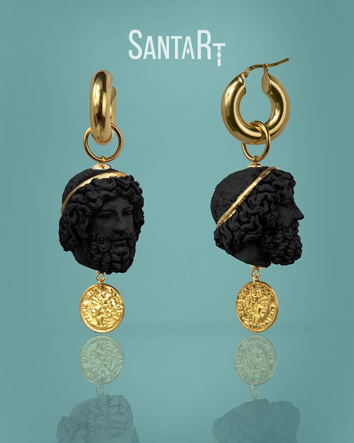 Santart – Großhandel Ohrhänger – Schwarze Zeus-Ohrringe1