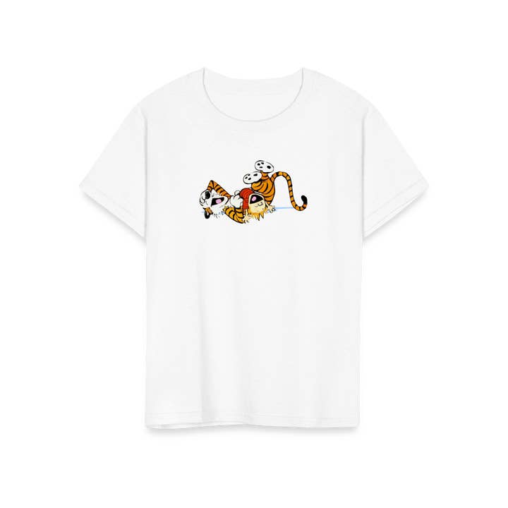 Art-O-Rama Shop – Engroshandel T-shirt med print - Unisex – Calvin og Hobbes griner på gulvet T-shirt14