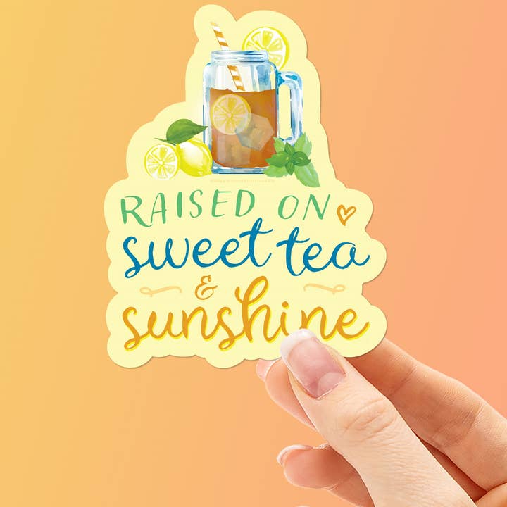 Sentinel Supply - Wholesale Sticker - Sweet Tea & Sunshine Sticker - Southern Girl Summer Gifts