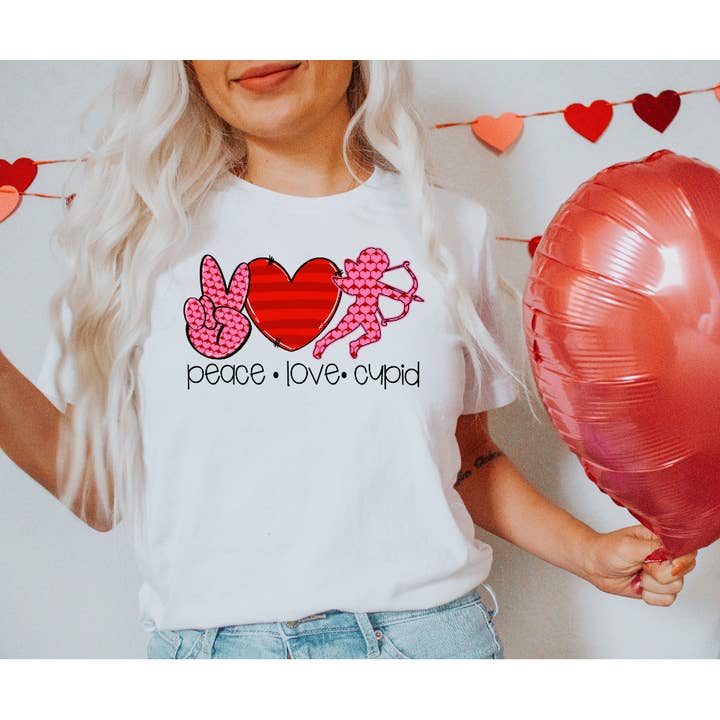 Peace Love Cupido (Herzen) DTF Print für den Großhandel von Simple Tymes
