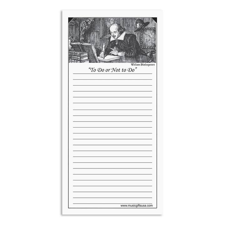 Shakespeare "To Do or Not to Do" Note Pad (Individual) for wholesale by The Music Gifts Company