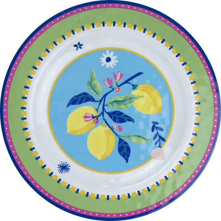 Assiettes à dessert en mélamine (6) - Citrons - Assiettes d'été pour la vente par Baci Milano