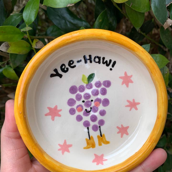 Grape Trinket Dish for wholesale by Howdy Ceramics