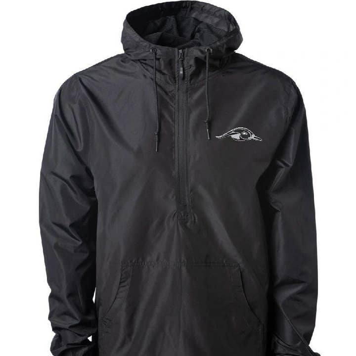 AF Waterfowl Black Lightweight 1-4 Zip Pullover Windbreaker Jacket - Water Resistant for wholesale by American Flyway Waterfowl