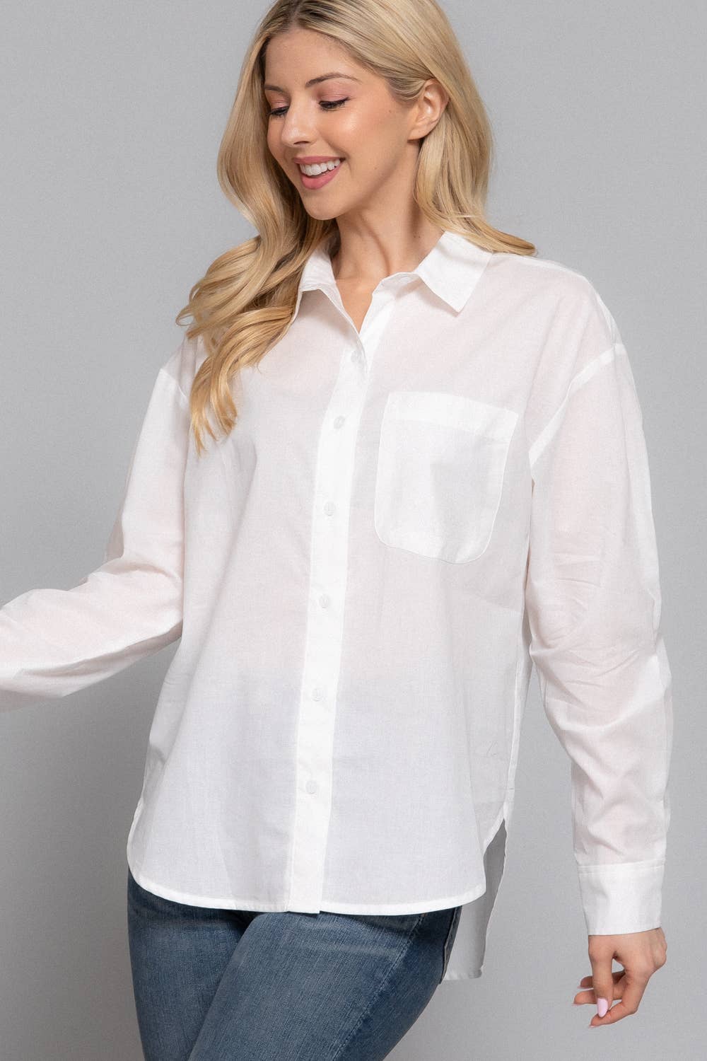 Active Basic | Active USA - Wholesale Button Down Shirt - Women's - Long Sleeve Woven Shirt13
