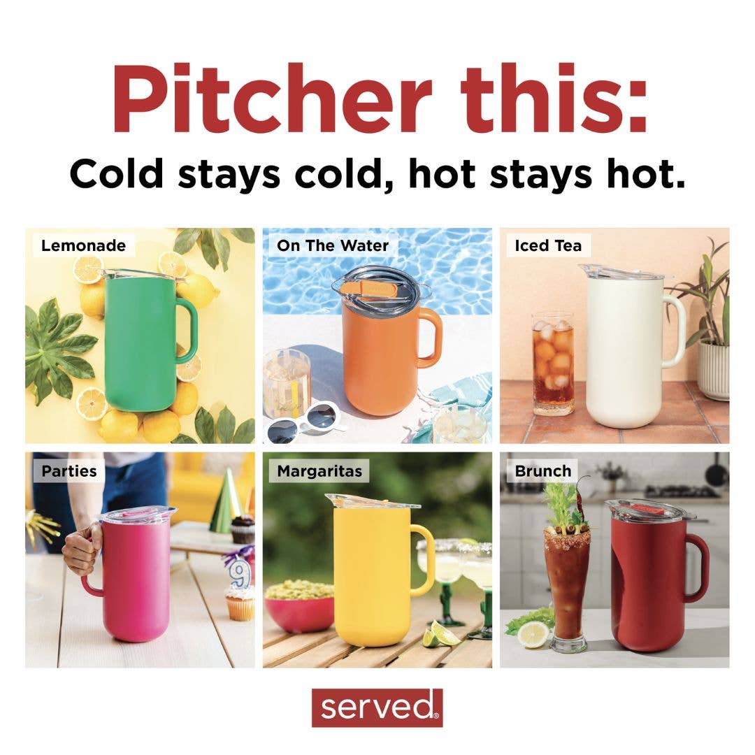served - Wholesale Pitcher - Vacuum Insulated Pitcher - Holiday Party Ready, Bone8
