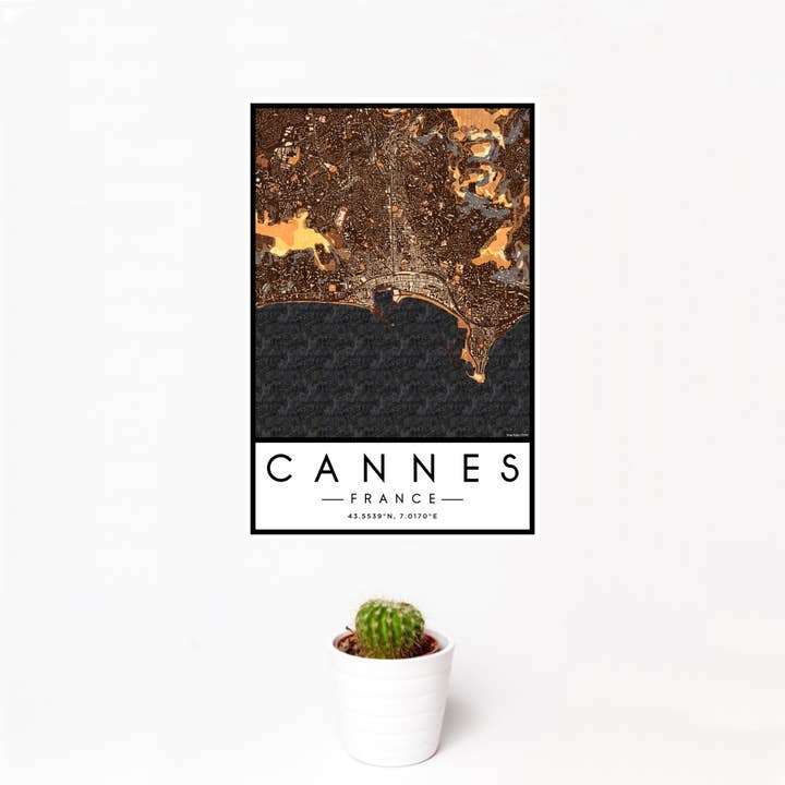 Impresión de Mapa de Cannes Ember para venta al por mayor de JACE.design