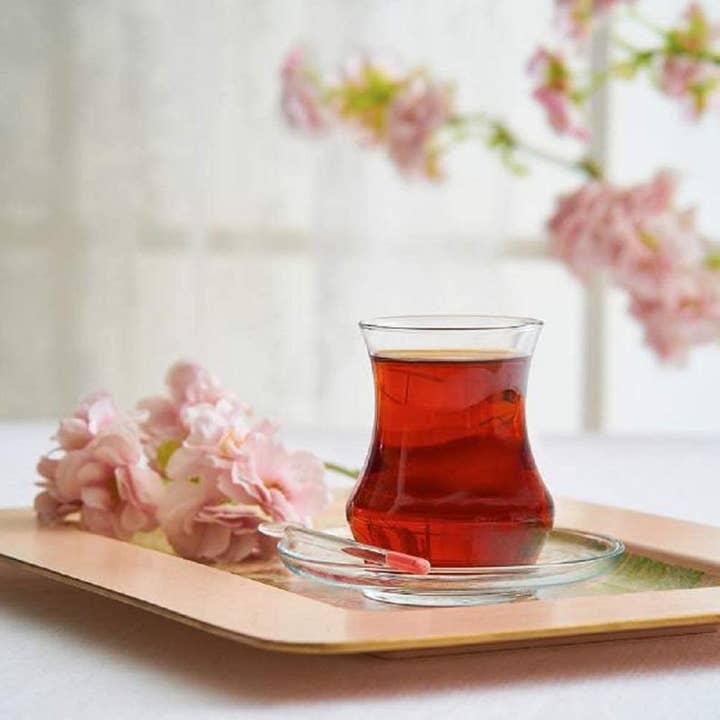 Hakan - Wholesale Coffee/Tea Cup - Lav Eda Turkish Tea Glass Set of 6, 5.75 oz (170 cc)