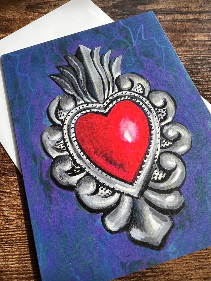 Sacred Heart greeting card for wholesale by Anne Woods Fine Art