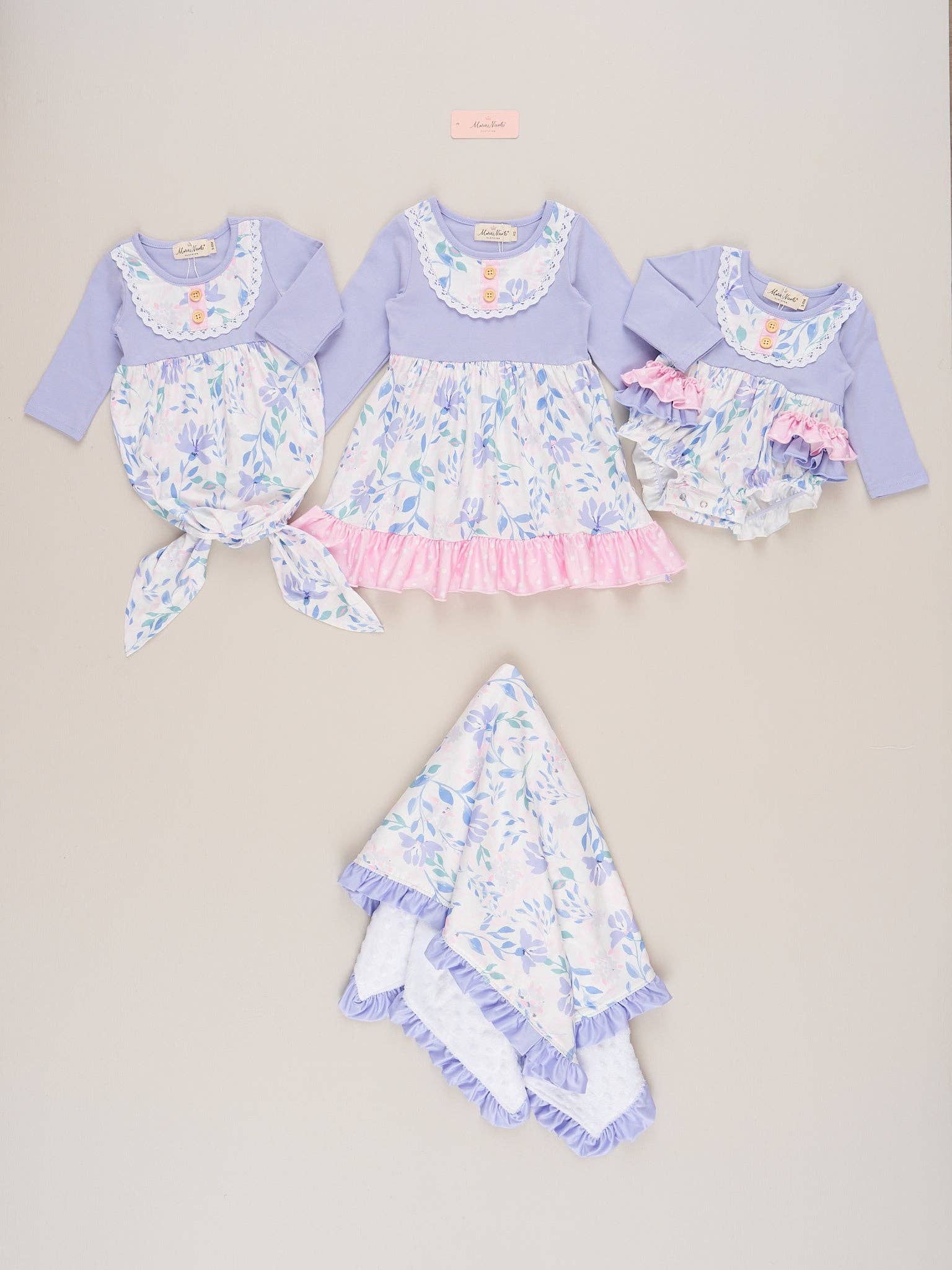 Marie Nicole Clothing - Wholesale Bedding Blanket - Kids & Baby - Lavender Fields Ruffle Minky Blanket1