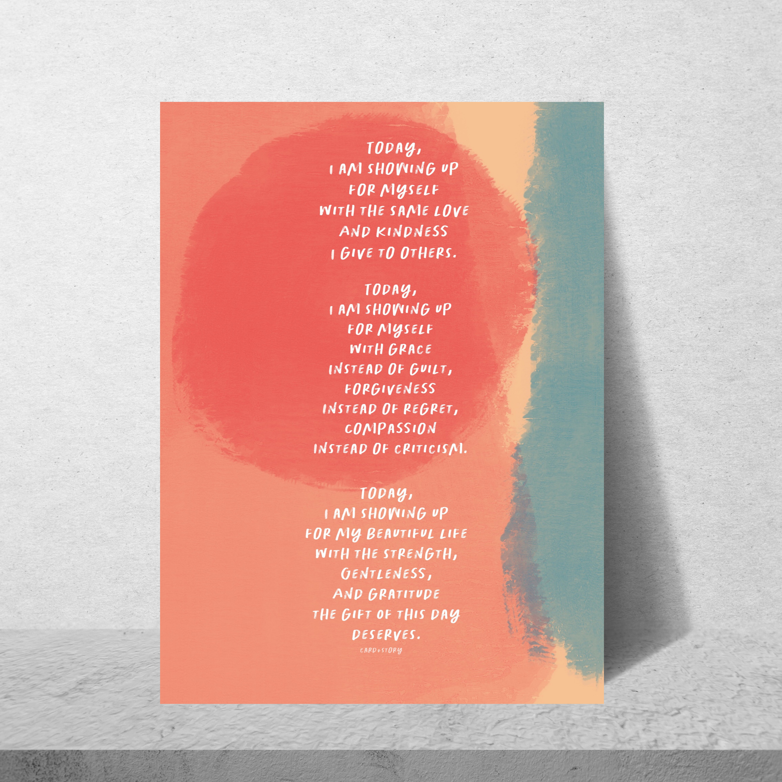 Card & Story - Vente Poster - Affiche d'affirmation de l'amour de soi de Today0