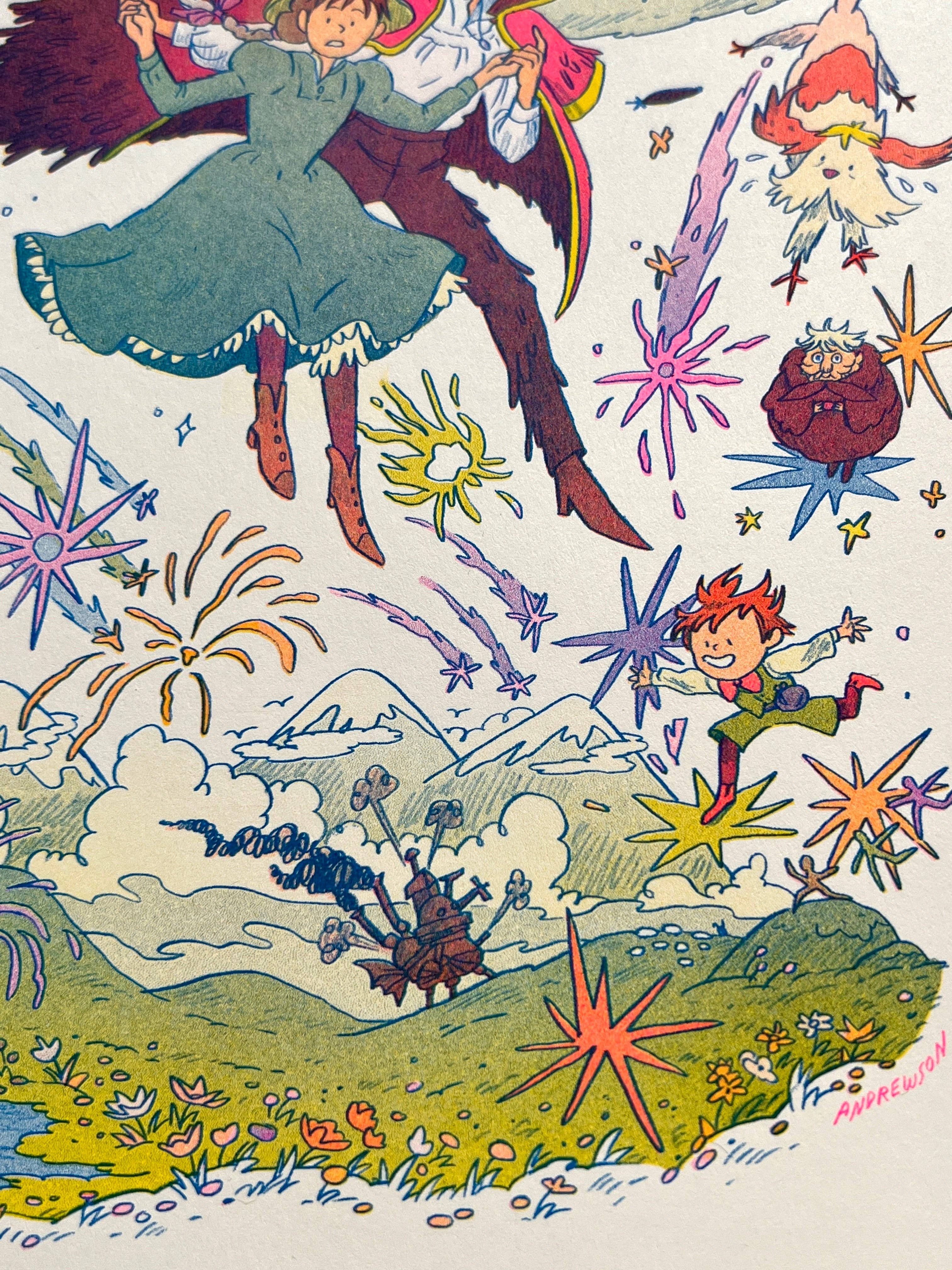 Natalie Andrewson - Wholesale Art Print - Howl's Moving Castle Small Riso Print12