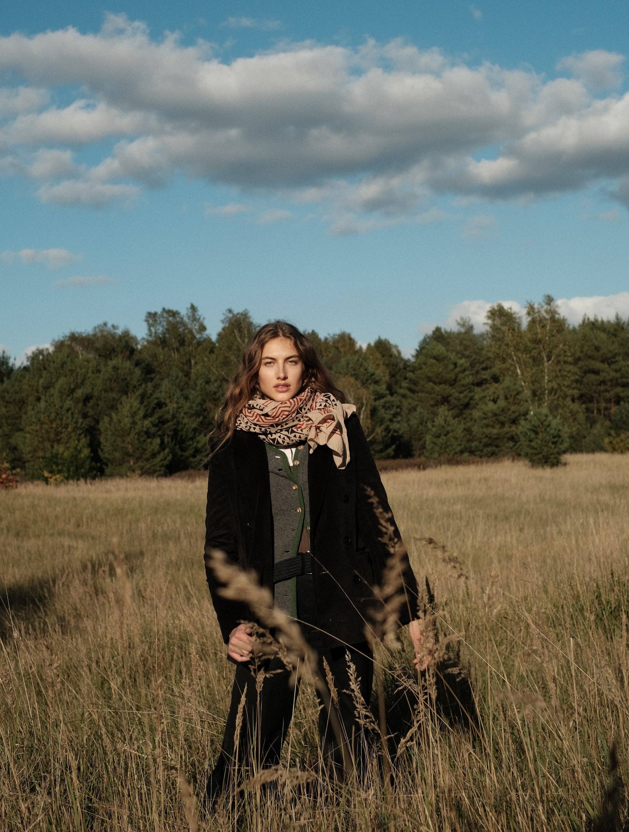 WAYDA - Wholesale Scarf - Women's - NEUE INDIEN BOHO SCHAL HANDGEFERTIGTER BLOCKDRUCK: BLAUES GEORGIEN MIT GEWEBTEM RAND5