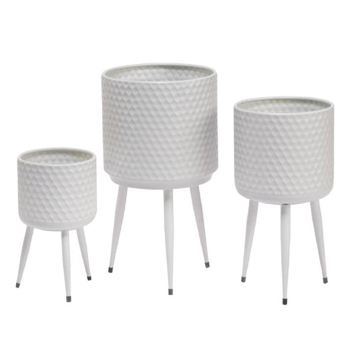 Tripar International - Wholesale Plant Pot Stand - Textured Metal Bins - Set of 37