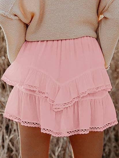 Suhkasana - Wholesale Skirt - Women's - Women's High-Waist Layered Cake Skirt – Summer Casual Mini Skirt34