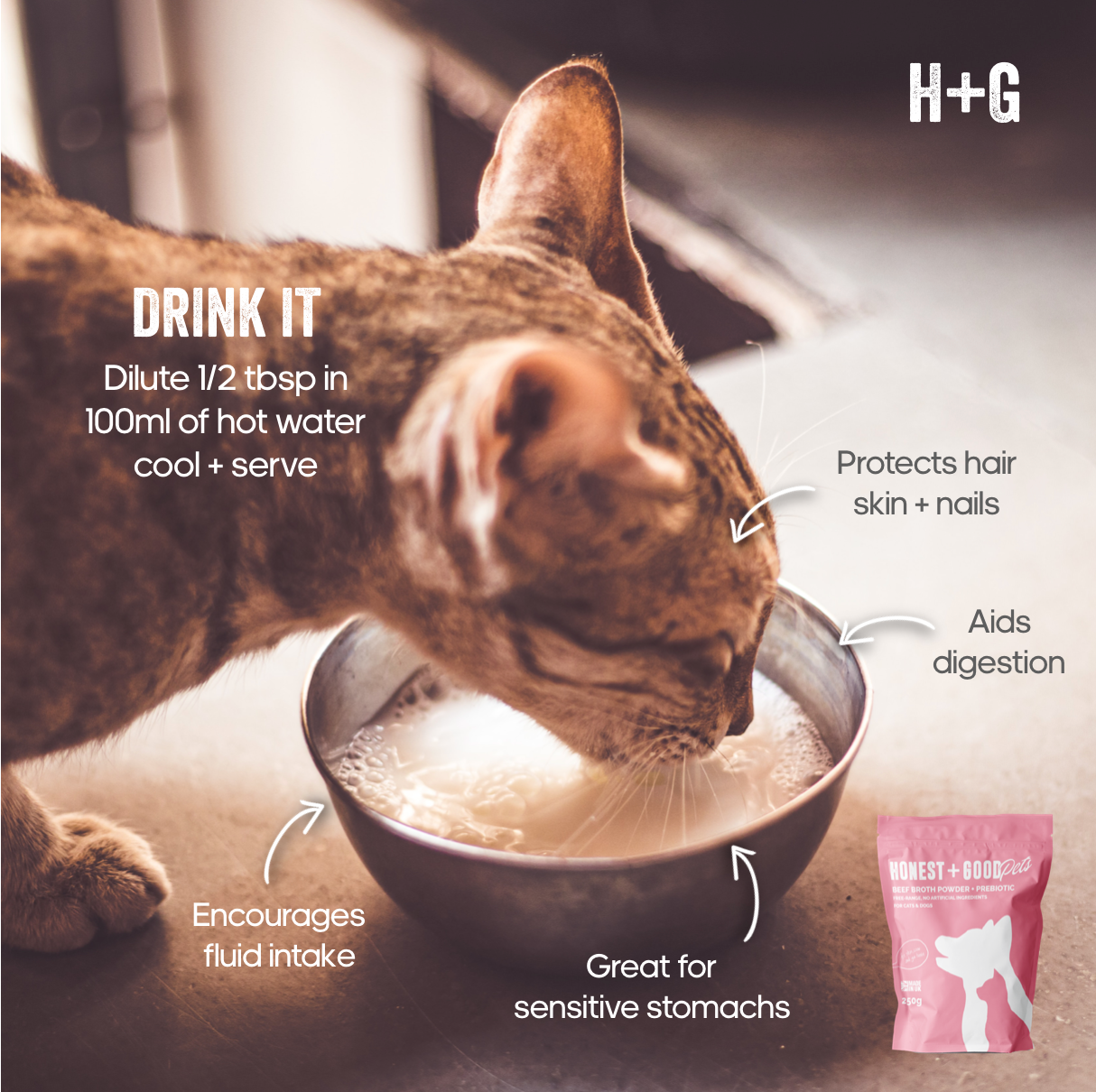 Honest + Good - Wholesale Pet Supplement - Cat/Dog - Honest Pets Beef Broth & Prebiotic Powder (Free Range)3
