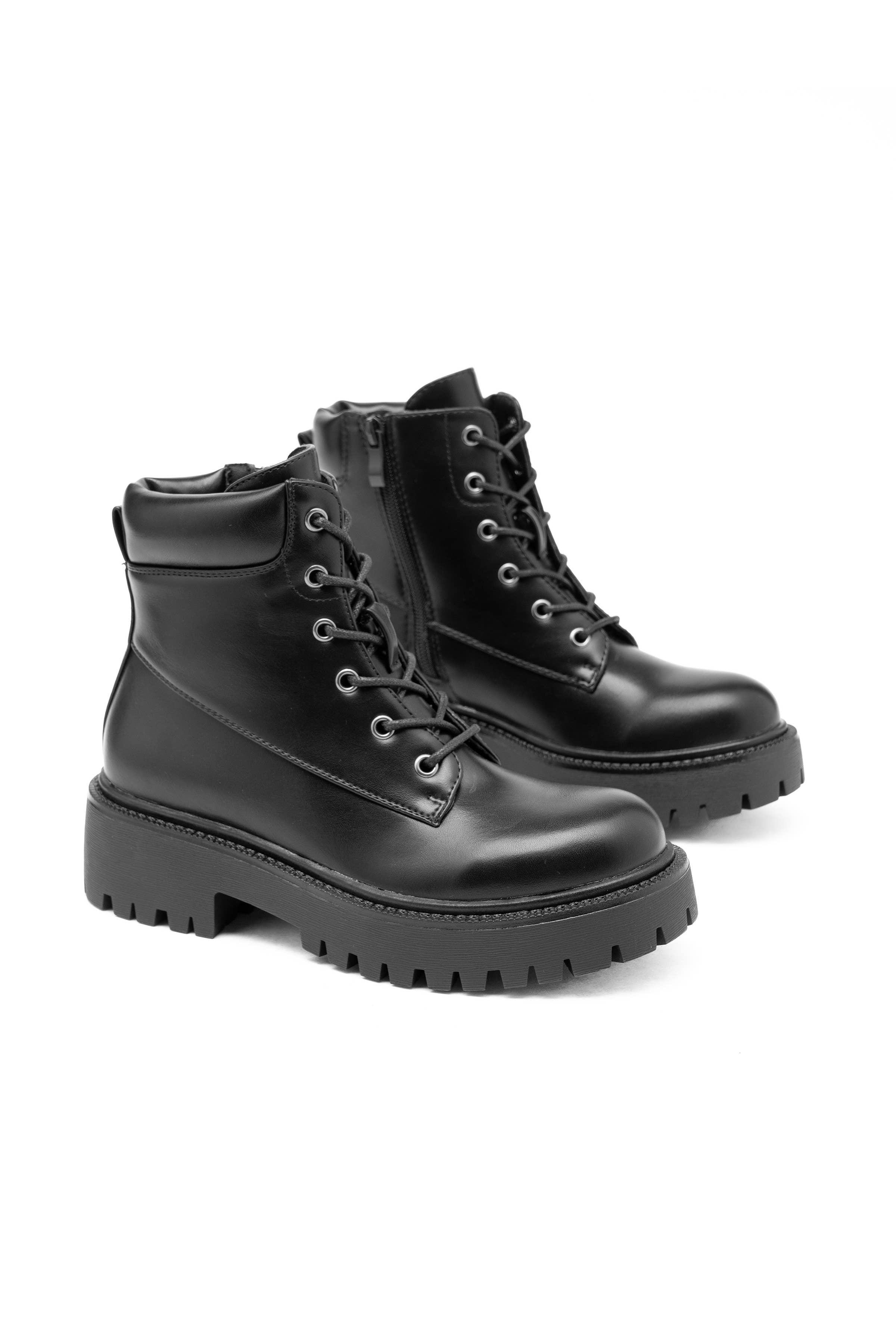 C'M PARIS - Wholesale Combat/Military Boots - Women's - Thick-Soled Ranger Boots with Padded Collar 683331