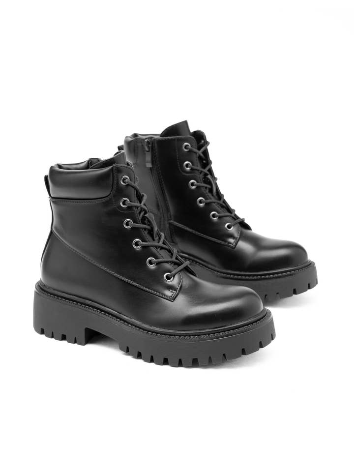 C'M PARIS - Wholesale Combat/Military Boots - Women's - Thick-Soled Ranger Boots with Padded Collar 683331