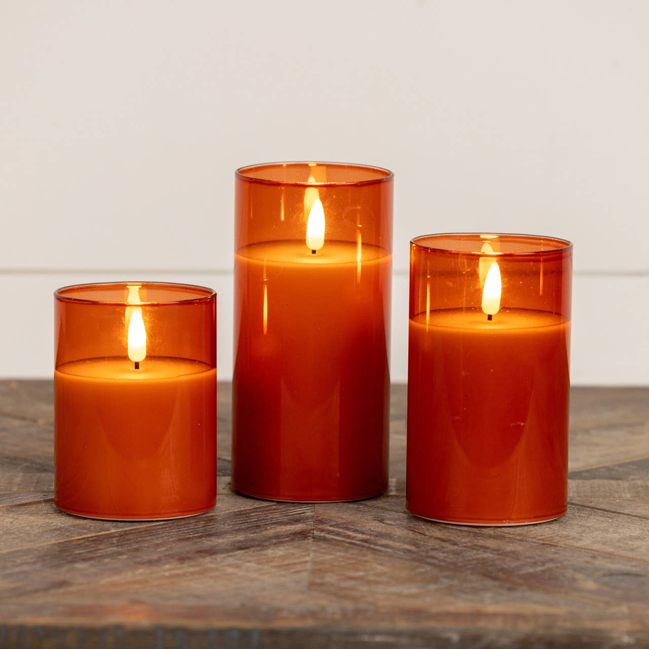 Ragon House - Wholesale Flameless Candle - 5" SIENNA GLASS 3D FLAME CANDLE2