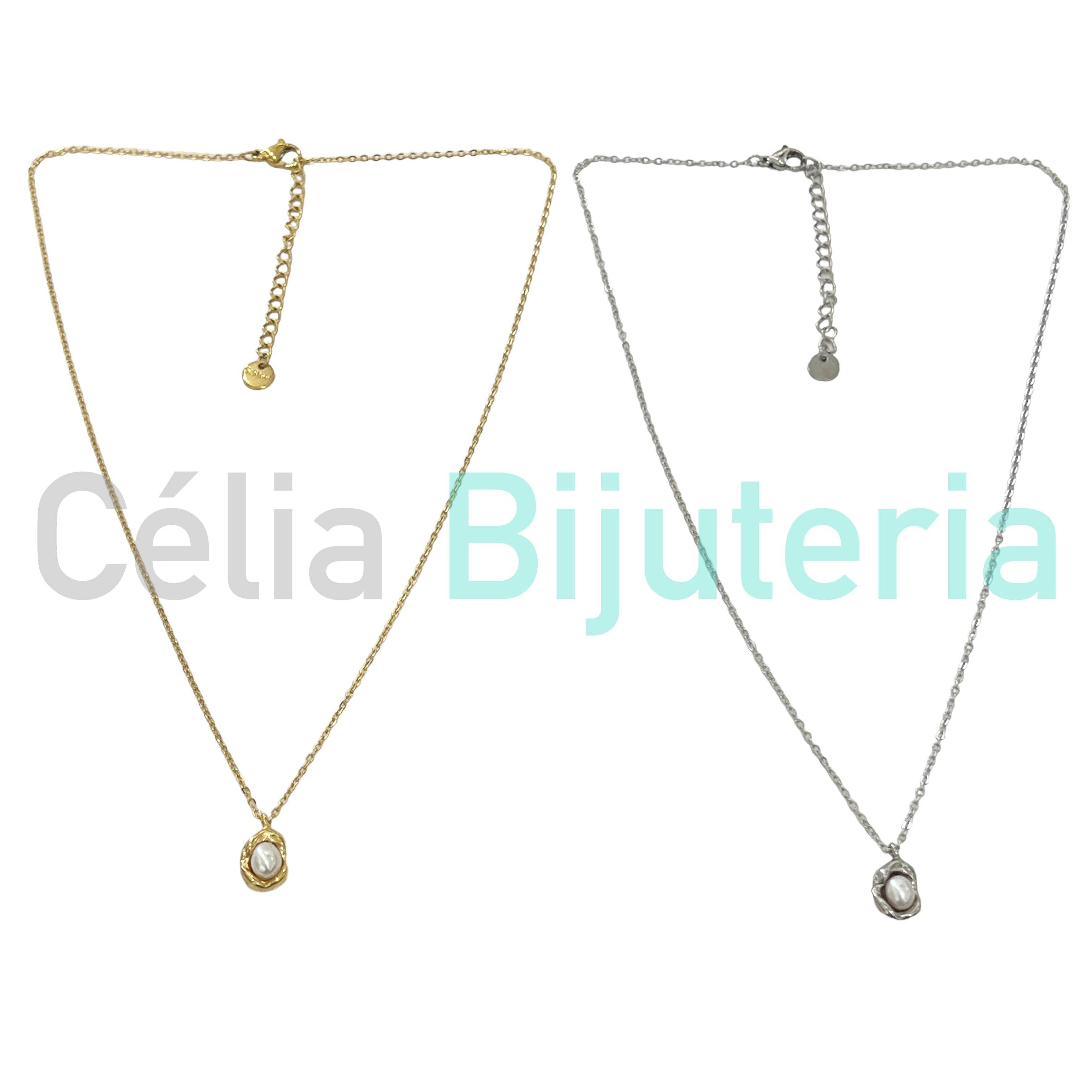 Celli Biju - Vendita all'ingrosso Collane a bavaglio - Collana in acciaio - perla d'acqua dolce3