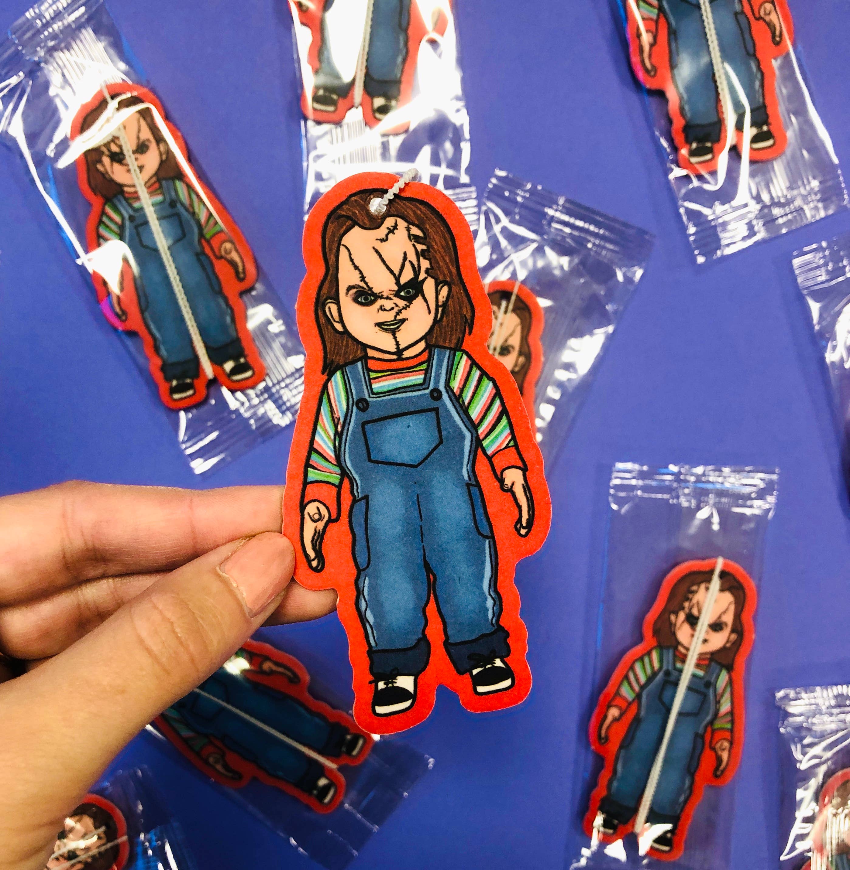 Studio Soph (We Pay Your Import Fees - We Ship DDP) - Wholesale Car Freshener - Unisex - Wanna Play? Chucky Halloween Air Freshener3